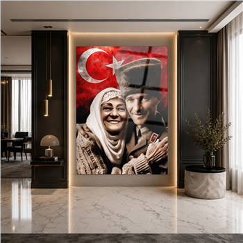 Dikey VatanTemalı Cam Tablo 228