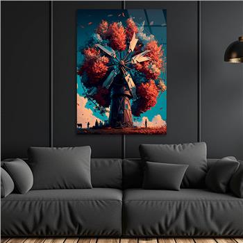 Dikey Doğa Temalı Cam Tablo215