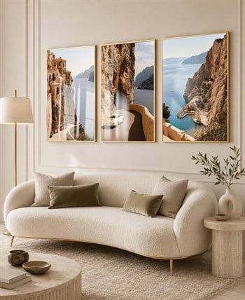 Alüminyum Çerçeveli Sanat Temalı 3lü Set CAM Tablo 0015