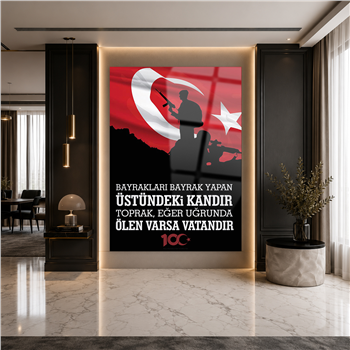 Dikey VatanTemalı Cam Tablo 162