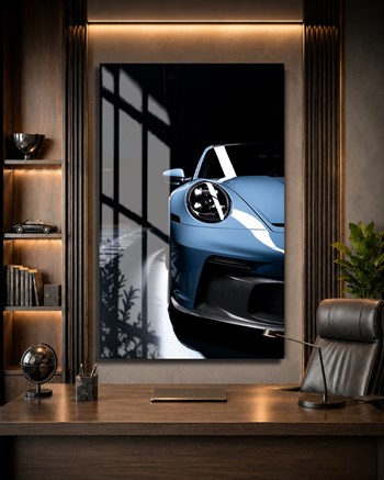 Mavi Porsche 911 Detay Cam Tablo