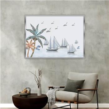 Aluminum-Framed Art-Themed Tempered Glass Wall Art 038