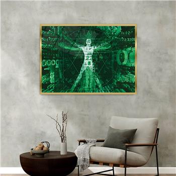 Aluminum-Framed Art-Themed Tempered Glass Wall Art 075