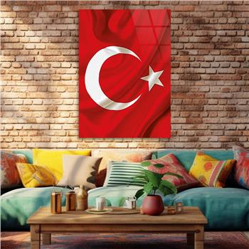 Turkish Flag Glass Wall Art