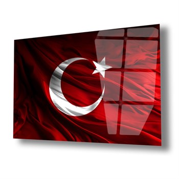 Yatay VatanTemalı Cam Tablo 108