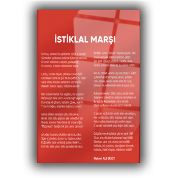 Kırmızı Temalı İstiklal Marşı Cam Tablo
