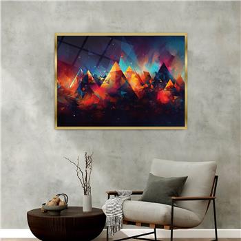 Aluminum-Framed Art-Themed Tempered Glass Wall Art 054