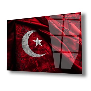 Yatay VatanTemalı Cam Tablo 128