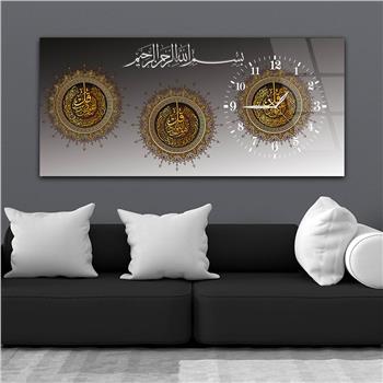 Side-Clock, Religious-Themed Horizontal Glass Wall Painting 055