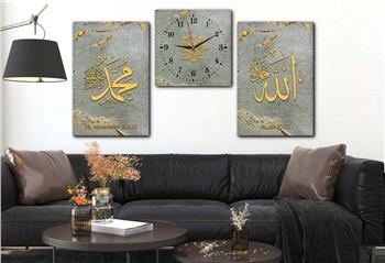 Religion Thematisches 2-teiliges bedrucktes Glas und Uhrenset
