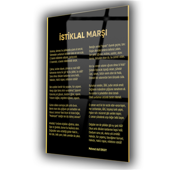 İSTİKLAL MARŞI YAZILI CAM TABLO
