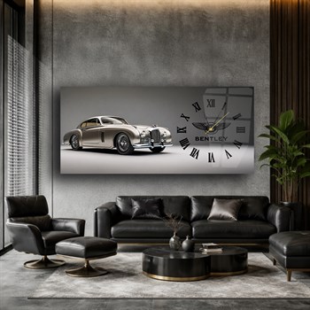 Klasik Bentley Saatli Cam Tablo