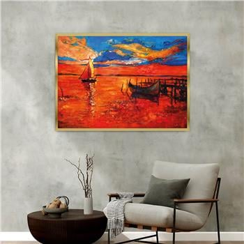 Aluminum-Framed Art-Themed Tempered Glass Wall Art 187