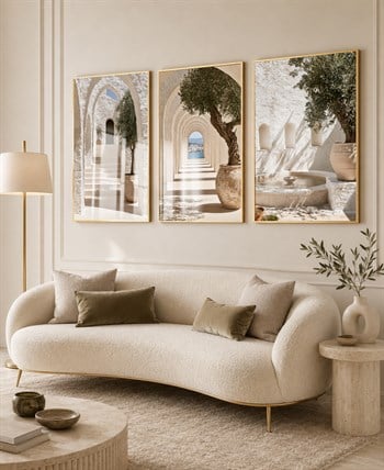 Alüminyum Çerçeveli Sanat Temalı 3lü Set CAM Tablo 0009