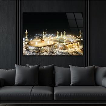 Ka’bah  on Glass Print Caaba Glass Wall Art Kaaba Tempered Glass Wall Art