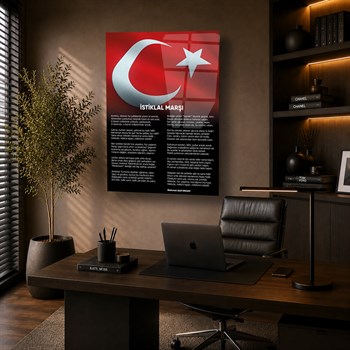 Turkse National Anthem Gehard Glasschilderij 