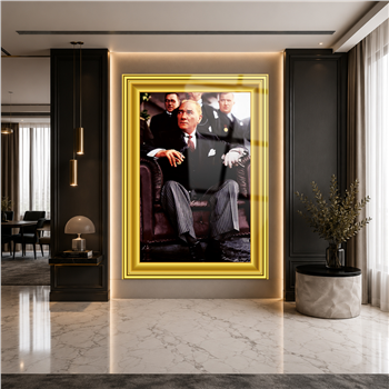 ÇERÇEVE GÖRSELLİ MUSTAFA KEMAL ATATÜRK GÖRSELLİ CAM TABLO 
