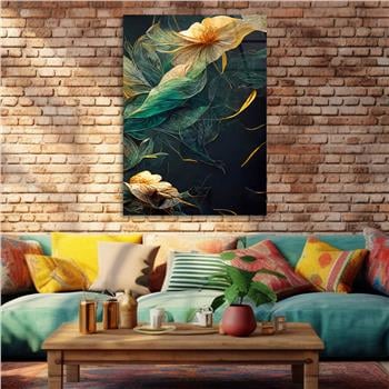 Dikey Sanat Temalı Cam Tablo 386