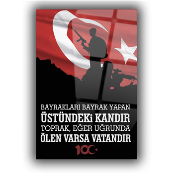 Dikey VatanTemalı Cam Tablo 162