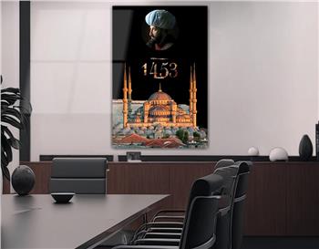 Fatih Sultan Mehmet KHan and Mosque Glass Wall Art