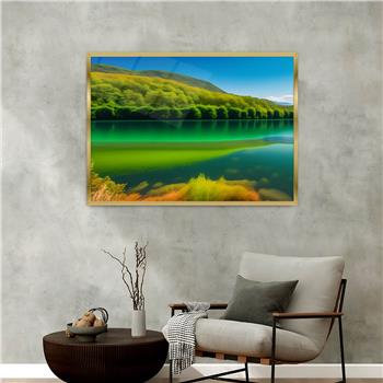 Aluminum-Framed Natured-Themed Tempered Glass Wall Art 031