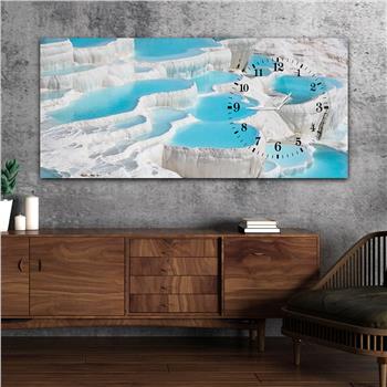 Yatay Saatli Yandan Sanat ve Doğa Temalı Cam Tablo 037