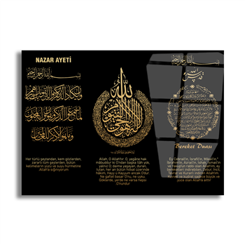 Het vers voor bescherming tegen boze oog, zegengebed, ayat al kursi Gehard Glasschilderij