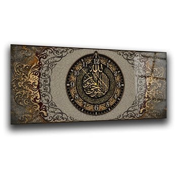 Middle-Clock, Religious-Themed Horizontal Glass Wall Painting 110