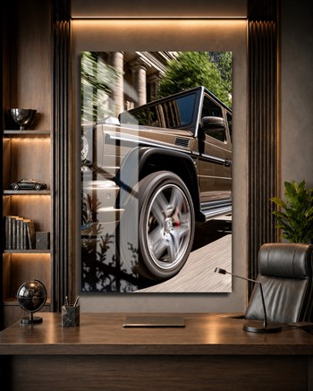 Kahverengi Mercedes G Serisi Cam Tablo