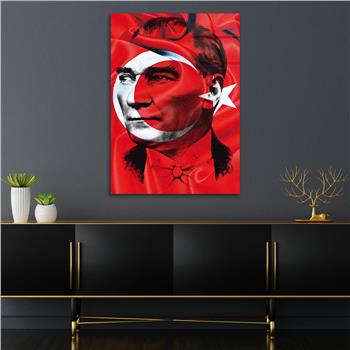 Turkish Flag and MUSATAFA KEMAL ATATÜRK Tempered Glass Wall Art