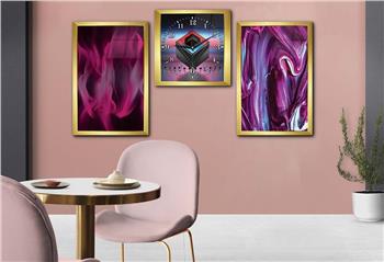 Kunst Thematisches 2-teiliges bedrucktes Glas und Uhrenset