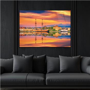 Horizontal Natured-Themed Tempered Glass Wall Art 302