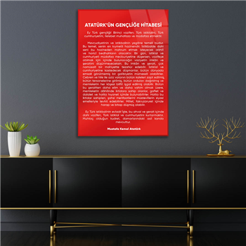 Atatürks Address to the Turkish Youth Glass Wall Art