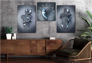 SANAT TEMALI CAM TABLO CAM DUVAR SAATİ SETİ 