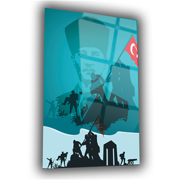 Dikey VatanTemalı Cam Tablo 159