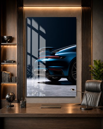 Mavi Porsche 911 Turbo S Cam Tablo