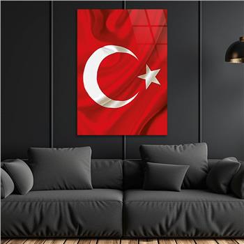Turkish Flag Glass Wall Art