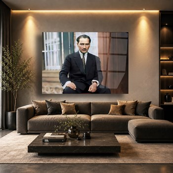 Yatay VatanTemalı Cam Tablo 095