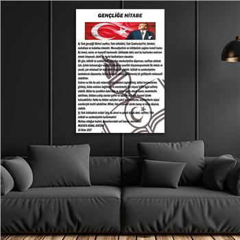 Atatürks Address to the Turkish Youth Glass Wall Art 