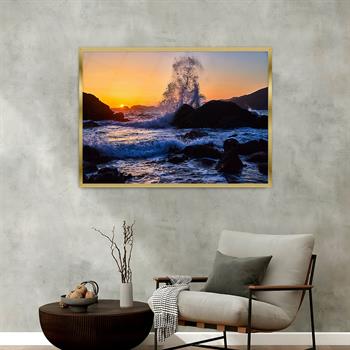 Aluminum-Framed Natured-Themed Tempered Glass Wall Art 176