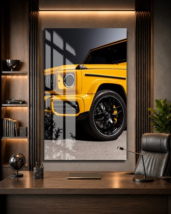 Sarı Mercedes G63 AMG Cam Tablo