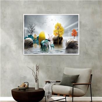 Aluminum-Framed Art-Themed Tempered Glass Wall Art 184