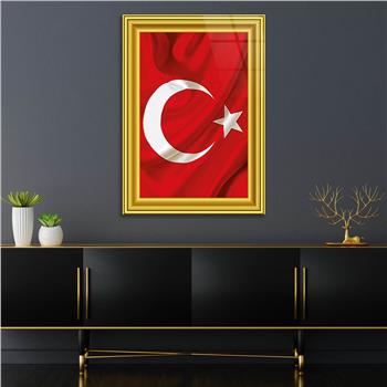 Frame Visual of the Turkish Flag Glass Wall Art