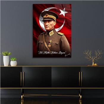 Dikey VatanTemalı Cam Tablo 150
