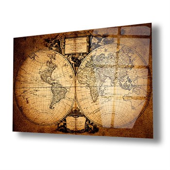 The World Map Of Piri Reis 1513 Tempered Glass Wall Art