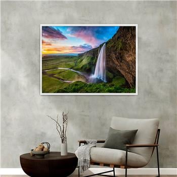 Aluminum-Framed Natured-Themed Tempered Glass Wall Art 097