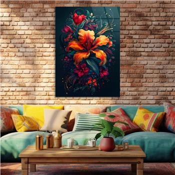 Dikey Sanat Temalı Cam Tablo 459