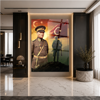 Dikey VatanTemalı Cam Tablo 157
