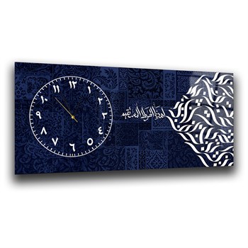 Side-Clock, Religious-Themed Horizontal Glass Wall Painting 064