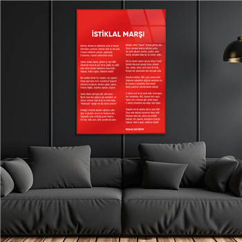 Turkish National Anthem Tempered Glass Wall Art 